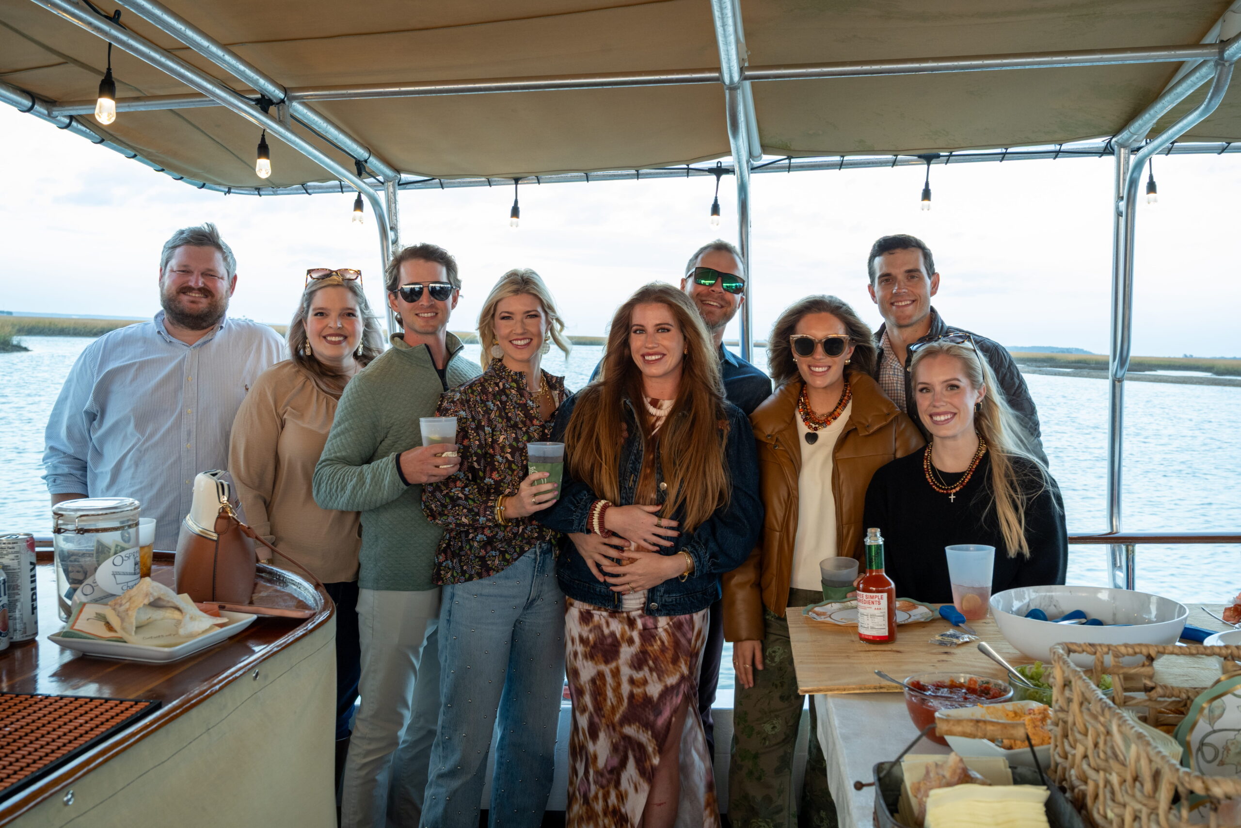 Guests enjoying Osprey boat charter experience